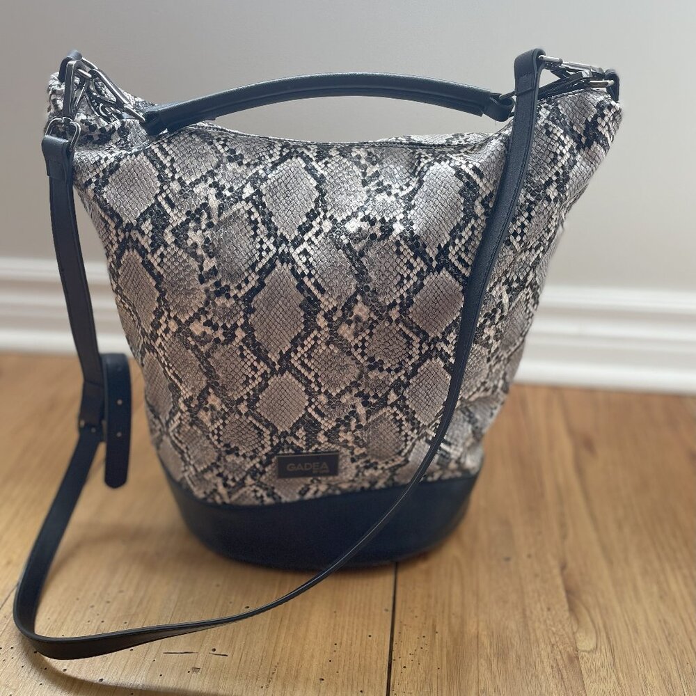 GADEA faux snakeskin purse (feed-bag style)